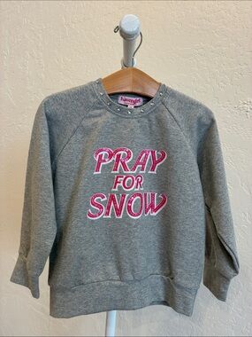 Haven Girl Grey "Pray for Snow" Kids Sweatshirt